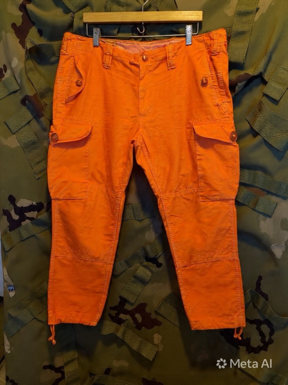 Polo by Ralph Lauren  vintage utility combat trousers Bright Orange Cargo Pants